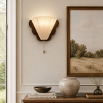 Niven Vintage Wood & Fabric Butterfly Wall Sconce