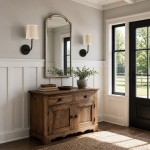 Marcus Modern Cone Fabric Shade Curved Arm Wall Sconce