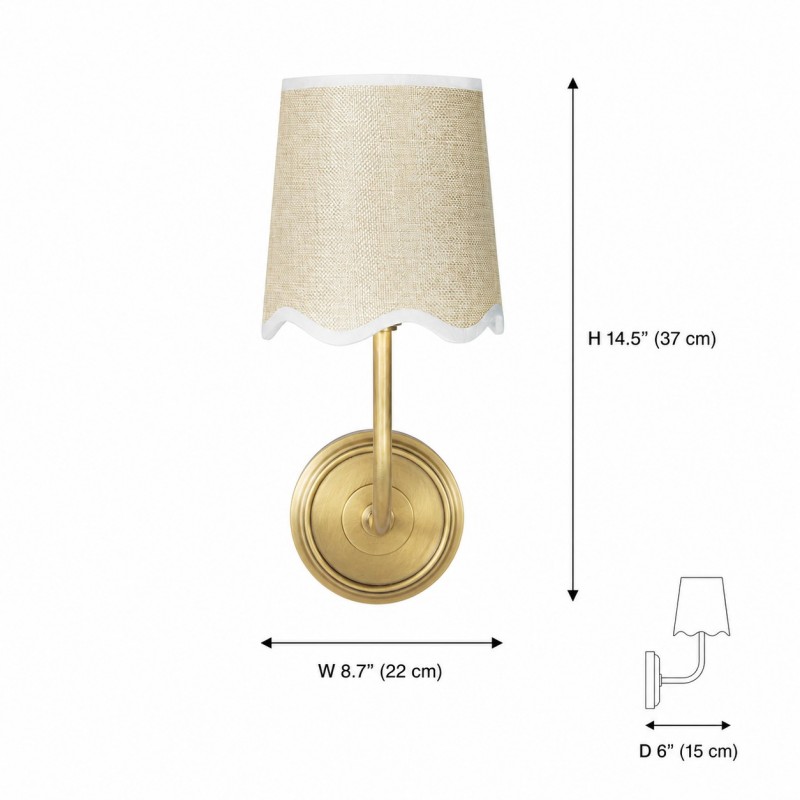 Marcus Modern Cone Fabric Shade Curved Arm Wall Sconce