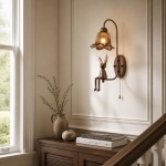 Ames French Vintage Glass Rabbit Wall Sconce