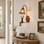 Ames French Vintage Glass Rabbit Wall Sconce