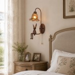 Ames French Vintage Glass Rabbit Wall Sconce