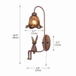 Ames French Vintage Glass Rabbit Wall Sconce