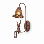 Ames French Vintage Glass Rabbit Wall Sconce
