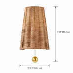 Elise Wabi-shabi Woven Rattan Wall Sconce
