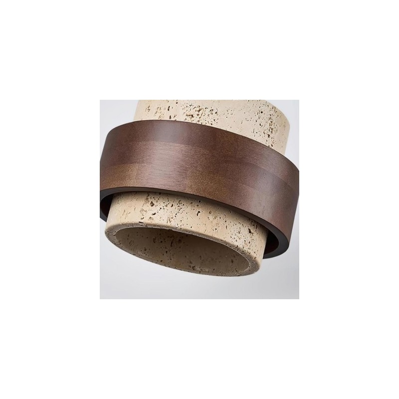 Timothy Wabi Sabi Cylindrical Travertine Pendant Light