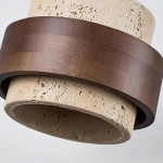 Timothy Wabi Sabi Cylindrical Travertine Pendant Light