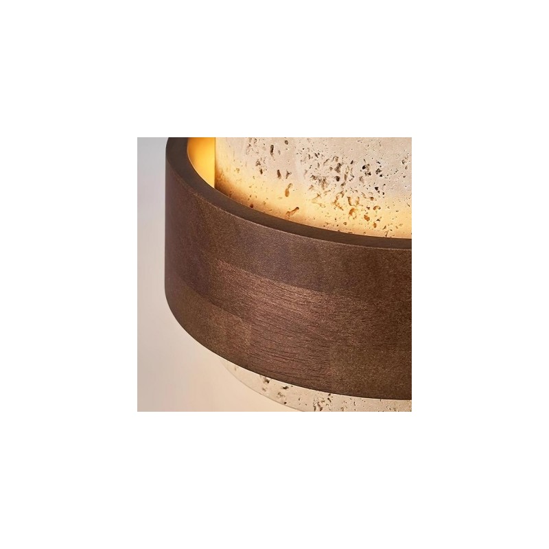 Timothy Wabi Sabi Cylindrical Travertine Pendant Light