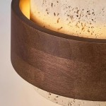 Timothy Wabi Sabi Cylindrical Travertine Pendant Light