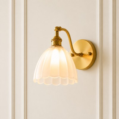 Alaric French Brass And Glass Wall Sconce
