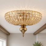 Celine Vintage Crystal Round Semi Flush Ceiling Light
