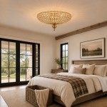 Celine Vintage Crystal Round Semi Flush Ceiling Light
