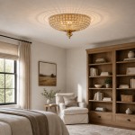 Celine Vintage Crystal Round Semi Flush Ceiling Light