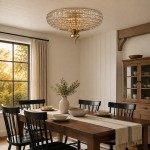 Celine Vintage Crystal Round Semi Flush Ceiling Light