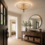 Celine Vintage Crystal Round Semi Flush Ceiling Light