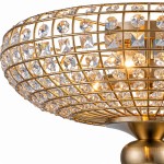 Celine Vintage Crystal Round Semi Flush Ceiling Light