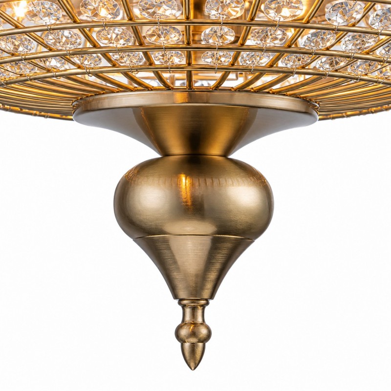 Celine Vintage Crystal Round Semi Flush Ceiling Light