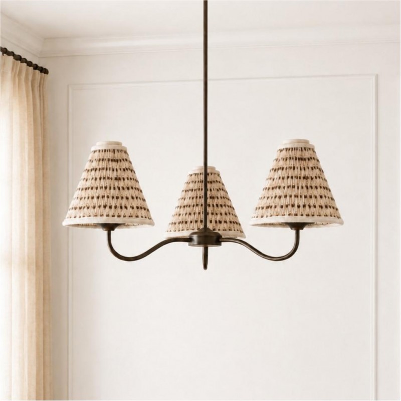 Lysandra Floral Pattern Fabric Branch Pendant Light