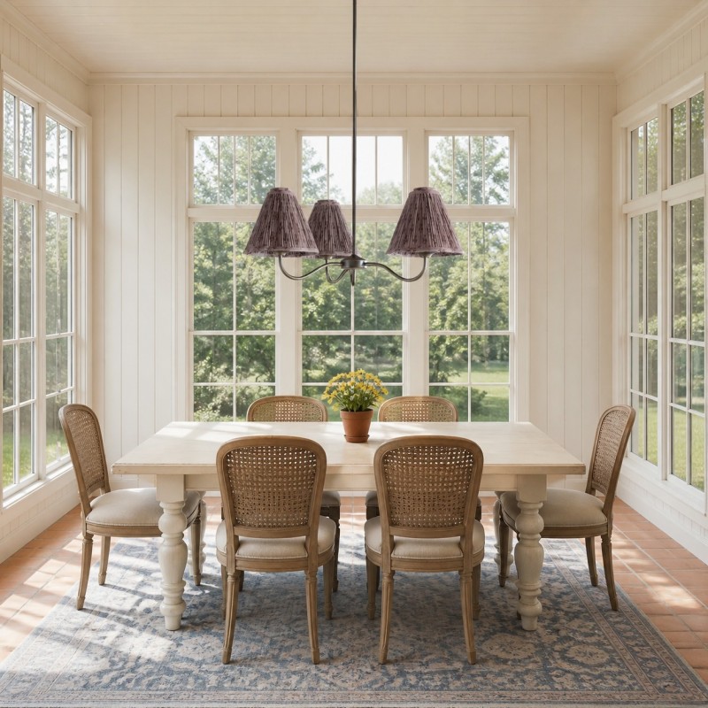 Lysandra Floral Pattern Fabric Branch Pendant Light