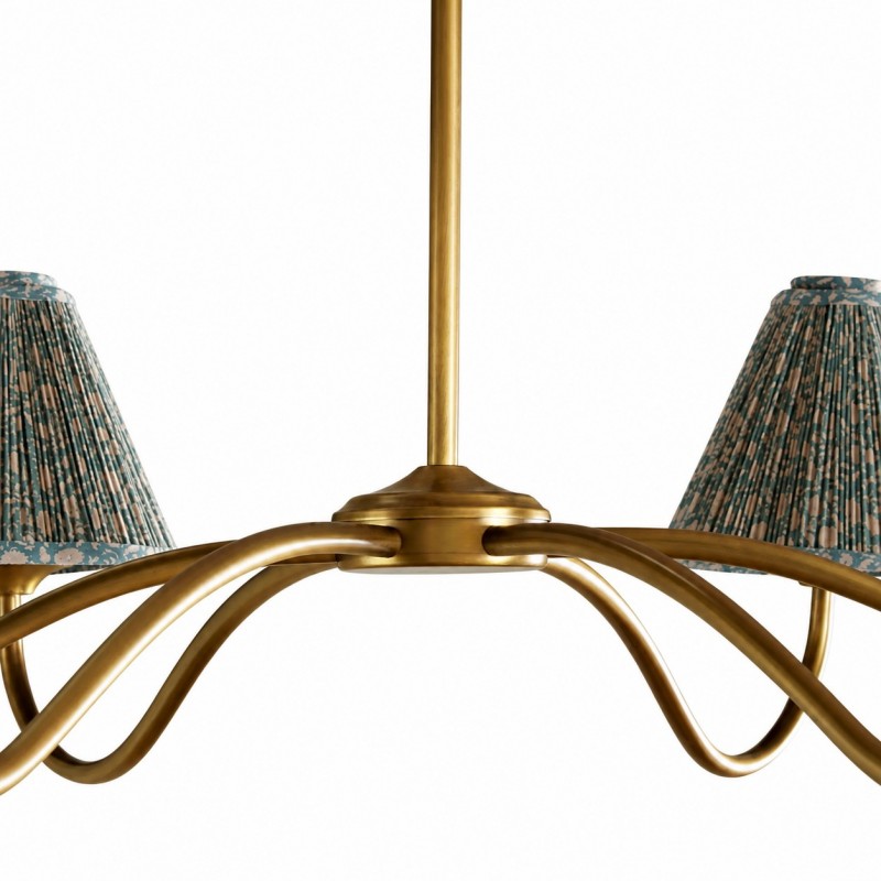 Lysandra Floral Pattern Fabric Branch Pendant Light