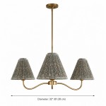 Lysandra Floral Pattern Fabric Branch Pendant Light