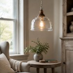 Alexander Farmhouse Wood Accent Clear Glass Pendant Light