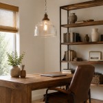 Alexander Farmhouse Wood Accent Clear Glass Pendant Light