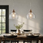 Alexander Farmhouse Wood Accent Clear Glass Pendant Light