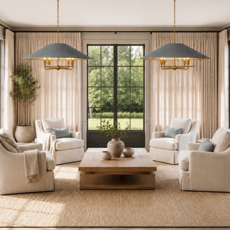 Willow Modern Oversized Fabric Chandelier