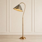Maelis Vintage Pleated Shade Gooseneck Floor Light