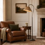 Maelis Vintage Pleated Shade Gooseneck Floor Light