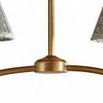 Mirelle French Country Style Pleated Floral Fabric Linear Four-Light Pendant Light