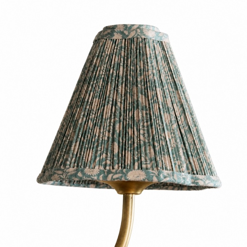 Mirelle French Country Style Pleated Floral Fabric Linear Four-Light Pendant Light