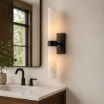 Tobias Modern Vertical Alabaster Tube Wall Sconce