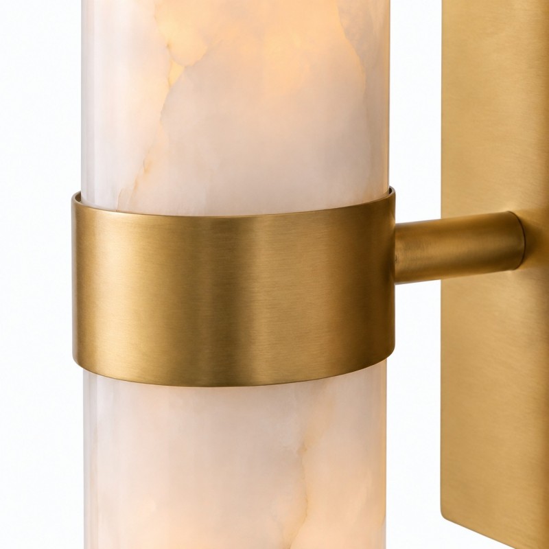 Tobias Modern Vertical Alabaster Tube Wall Sconce