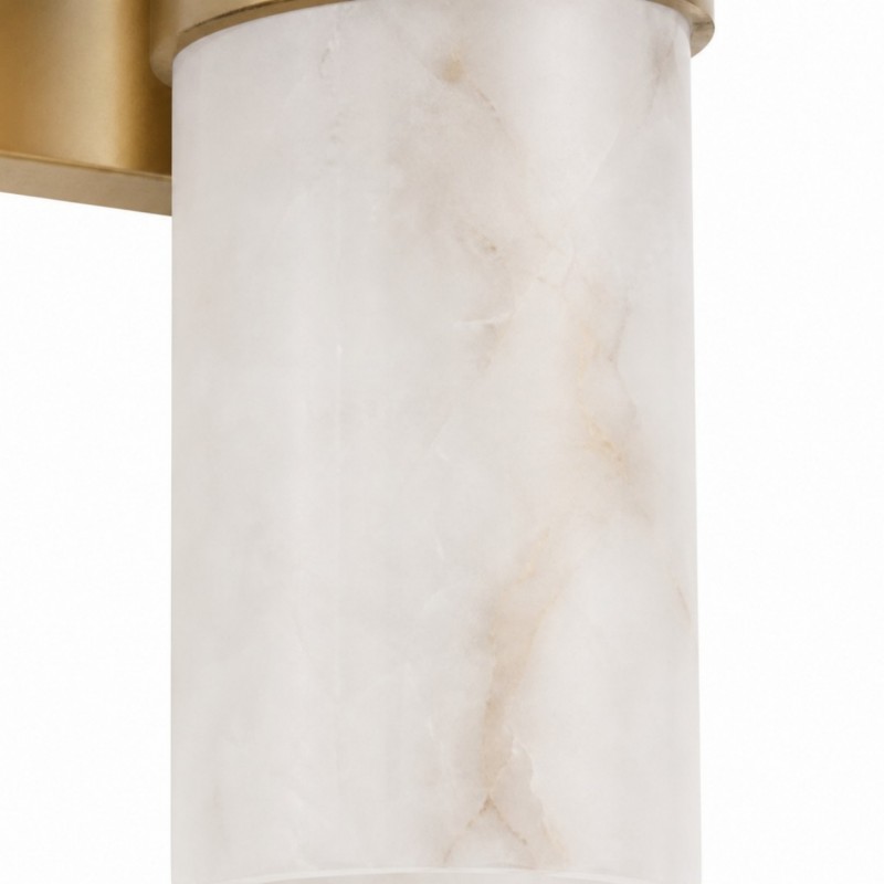 Tobias Modern Vertical Alabaster Tube Wall Sconce