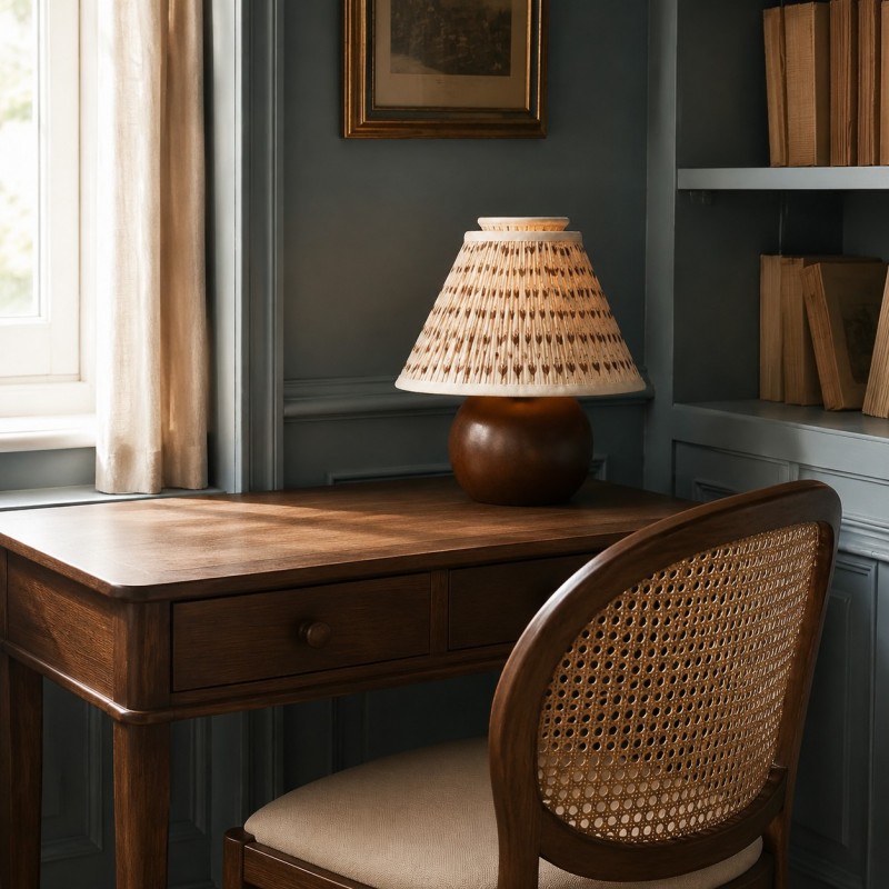 Rosalies French Country Pleated Floral Linen Table Light