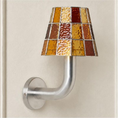 Elodieo Vintage Textured Mosaic Glass Cone Wall Sconce