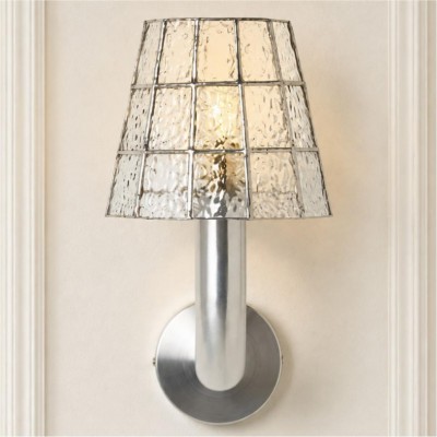 Elodieo Vintage Textured Mosaic Glass Cone Wall Sconce