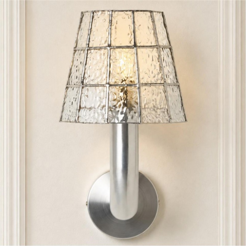 Elodieo Vintage Textured Mosaic Glass Cone Wall Sconce