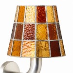 Elodieo Vintage Textured Mosaic Glass Cone Wall Sconce