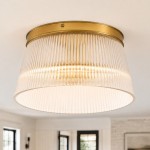 Celine Vintage Crystal Round Semi Flush Ceiling Light