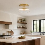 Lillian Farmhouse Ribbed Glass Drum Ceiling Light