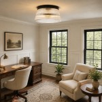 Lillian Farmhouse Ribbed Glass Drum Ceiling Light