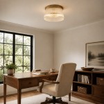 Lillian Farmhouse Ribbed Glass Drum Ceiling Light