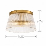 Lillian Farmhouse Ribbed Glass Drum Ceiling Light