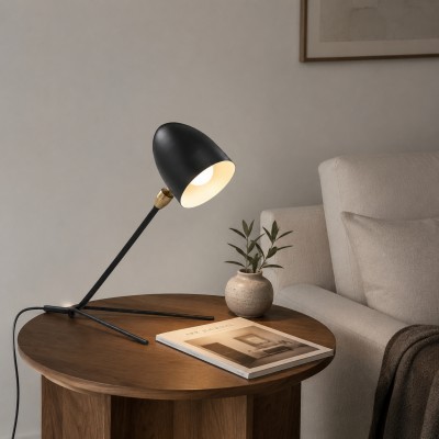 Vanessa Mid-Century Modern Metal Tripod Table Lamp