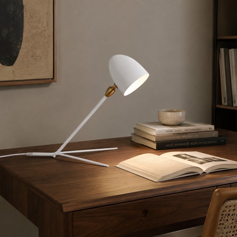 Vanessa Mid-Century Modern Metal Tripod Table Lamp