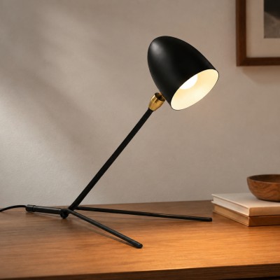 Vanessa Mid-Century Modern Metal Tripod Table Lamp