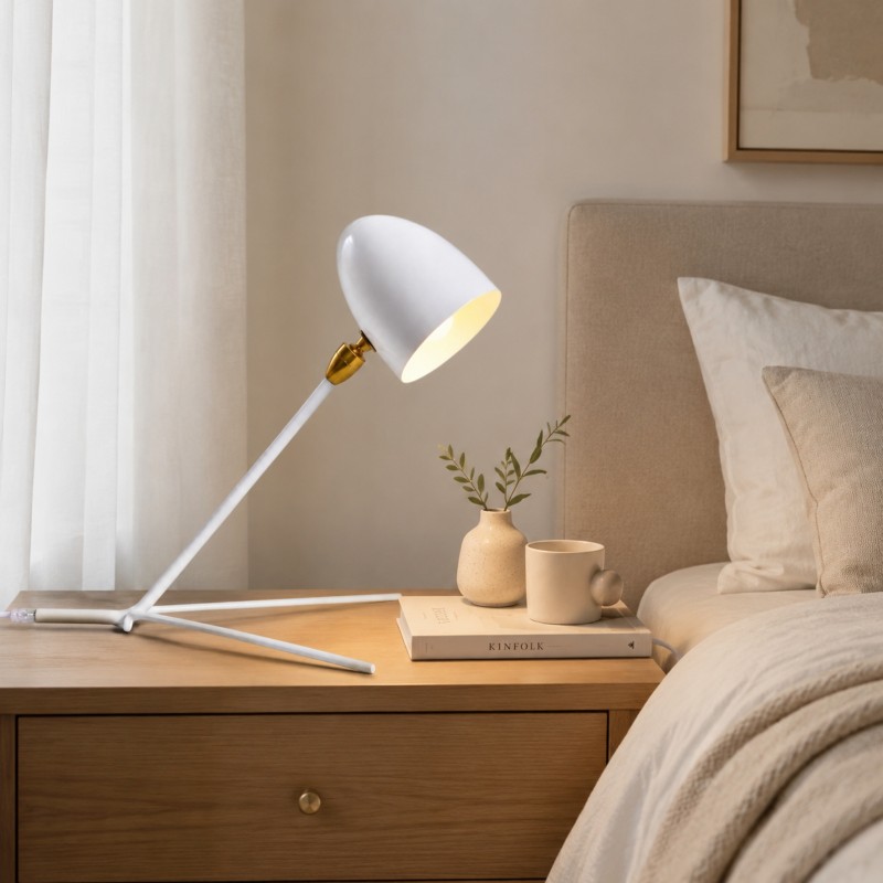 Vanessa Mid-Century Modern Metal Tripod Table Lamp